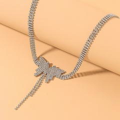 fashion rhinestone butterfly necklace