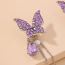 Korean rhinestone butterfly pearl tassel earringspicture12