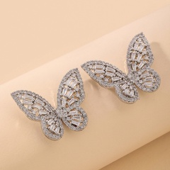 Korean butterfly zircon earrings