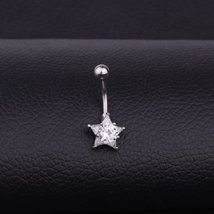 stainless steel inlaid zircon stars umbilical nails