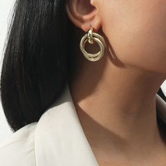 Fashion multi-layer circle alloy earrings wholesale