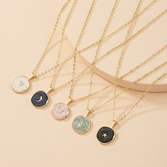 Simple heart-shape moon necklace wholesale