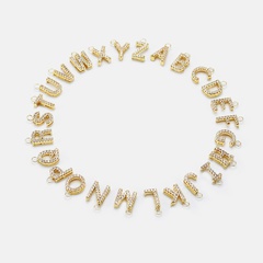 Fashion 26 Letter Copper Zircon Necklace Accessories Wholesale