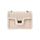 Fashion straw woven pearl chain shoulder messenger small square bagpicture18