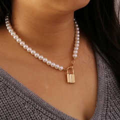 Fashion pearl lock necklace bracelet set