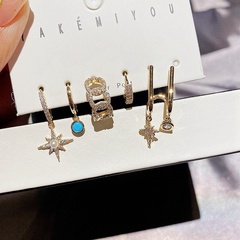 Fashion zircon micro-inlaid mango star earrings