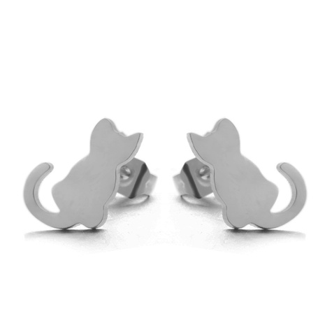 Boucles d'oreilles en alliage de chaton animal simple en gros's discount tags