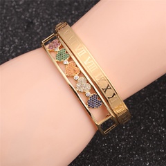 Fashion copper inlaid zircon Roman alphabet bracelet set