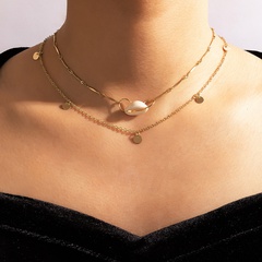 Fashion Shell Pendant Disc Tassel Necklace