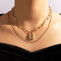 new wild simple lock pendant necklace