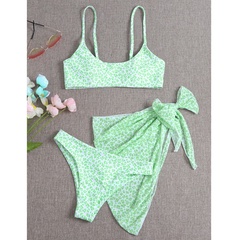 fashion floral printing three-piece swimsuit
