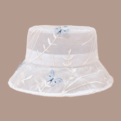 Fashion butterfly net yarn breathable sunshade fisherman hat