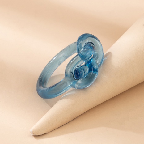 anillo de resina azul creativo de moda's discount tags