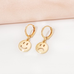 Korea smiley face asymmetrical earrings wholesale