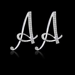 Fashion 26 English alphabet alloy diamond earrings