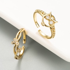 fashion golden small butterfly open ring