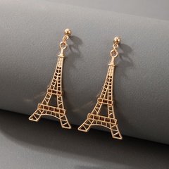 simple wild classic Eiffel Tower gold earrings