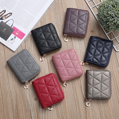 Korean clutch bag mini embroidered geometric rhombus bag card bag coin purse