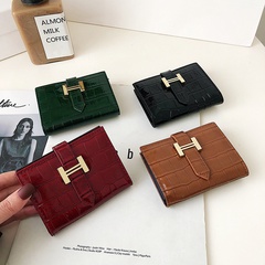 Women's short wallet Korean buckle coin purse multi-card bag