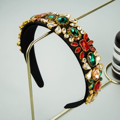 Baroque Stained Glass Diamond Wide-Bim Headband  NHLN337805