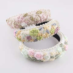 Mode Schwamm Perle Stoff gewebte Blume Stirnband