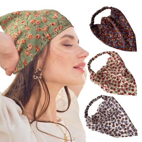 Fashion floral square elastic triangle scarf headband's discount tags