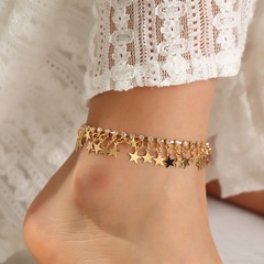 Bracelet de cheville en diamant étoile à cinq branches de mode en gros