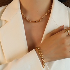 Simple geometric titanium steel necklace bracelet