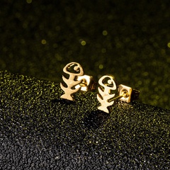 Fashion fish bone alloy earrings wholesale