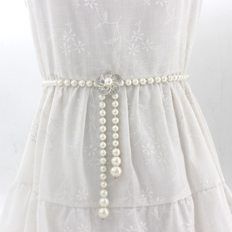 Korean sweet bowknot  pearl waist chain's discount tags