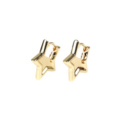 simple copper simple five-pointed star earrings