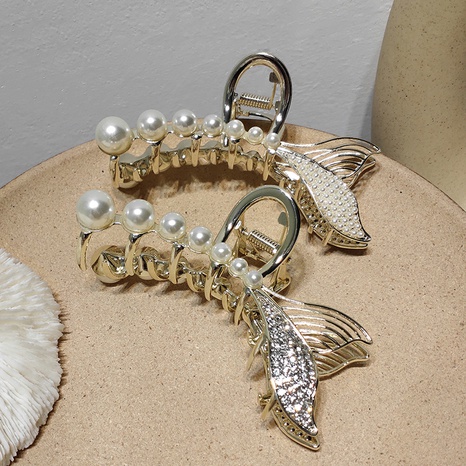 Koreanische Legierung Perle Diamant Meerjungfrau Haarspange Großhandel's discount tags