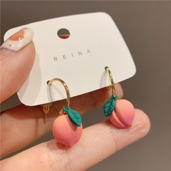 Fashion pink peach alloy earrings