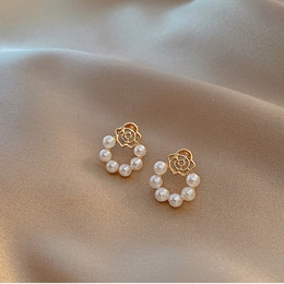 Korea pearl rose flower alloy earringspicture11