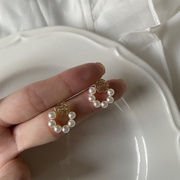 Korea pearl rose flower alloy earringspicture14