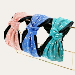 Korean letter contrast color knotted headband