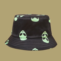 Fashion alien printing wide brim sunshade fisherman hat