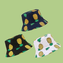 Fashion pineapple printing wide brim sunshade fisherman hat