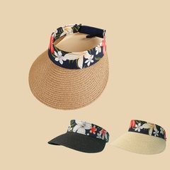 Fashion lace breathable sunscreen sunshade empty top straw fisherman hat