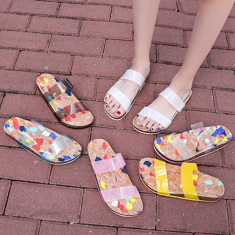 Sandales plates transparentes à la mode's discount tags