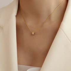 Fashion diamond titanium steel necklace earrings