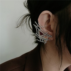 Fashion mesh braided zircon alloy earrings