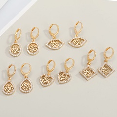 simple hollow rose earrings
