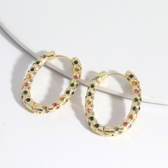 Fashion alloy mixed color zircon earrings