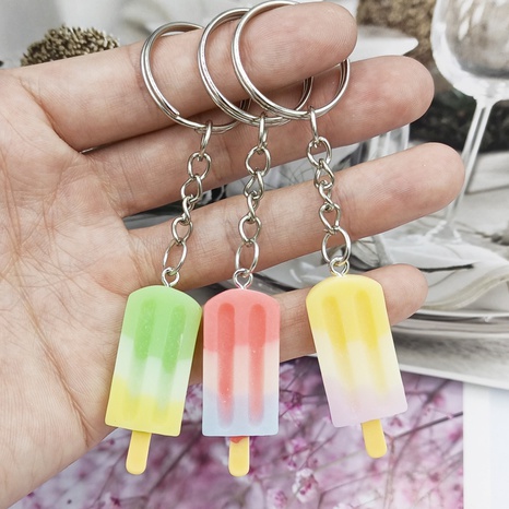 Resin simulation gradient color ice cream popsicle ice cream key chain's discount tags