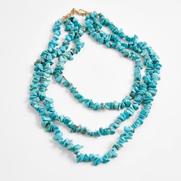 Fashion woven natural gravel multilayer alloy necklace wholesalepicture10
