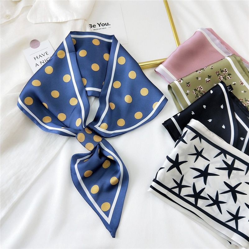 New korean fashion style cross printing silk scarf