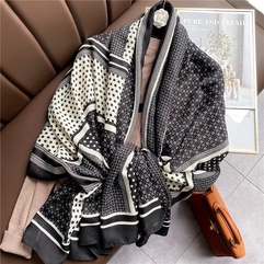 moda lunares algodón lino alargado bufanda de seda al por mayor