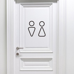 simple toilet logo bedroom porch commercial wall sticker