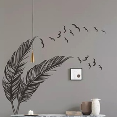 neue einfache reine Farbe Feder Vogel Schlafzimmer Wandaufkleber